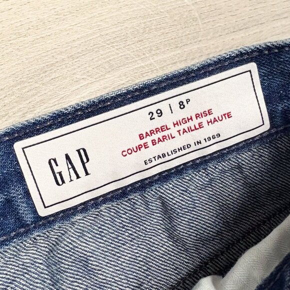 GAP Women’s High Rise Barrel Jeans Light Blue Size 29 8P - Picture 5 of 6